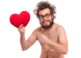 Image showing Crazy bearded man - love concept