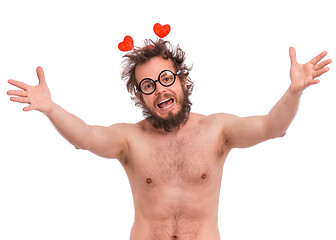 Image showing Crazy bearded man - love concept