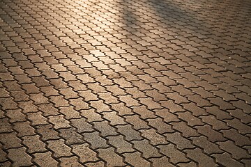 Image showing Stone Pavement Pattern At Night