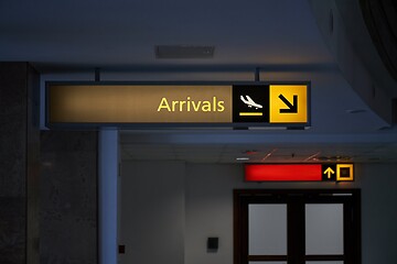 Image showing Arrivals airport sign