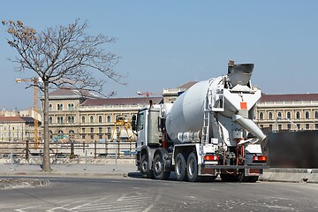 Image showing Concrete Mixer Truck Construction Site