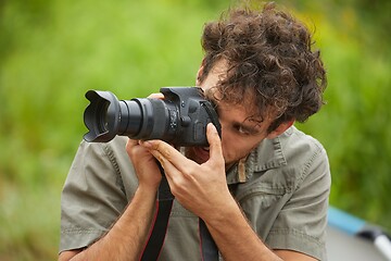 Image showing Photographer in the forest