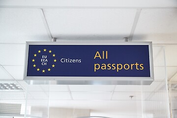 Image showing Border passport control signs