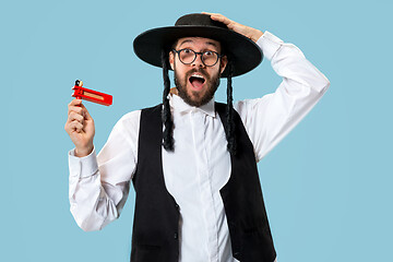 Image showing Portrait of a young orthodox Hasdim Jewish man with