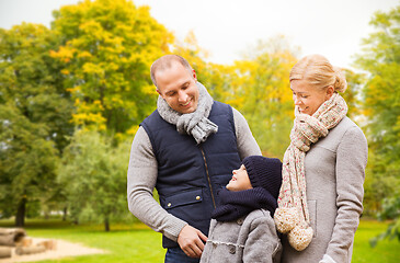 Image showing happy family in autumn park