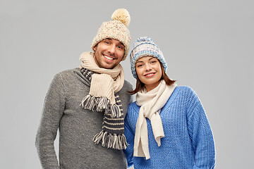 Image showing happy couple in winter clothes