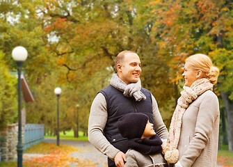 Image showing happy family in autumn park