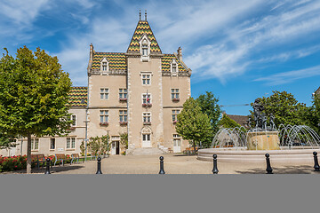 Image showing MEURSAULT, BURGUNDY, FRANCE- JULY 9, 2020: The town hall in Meursault