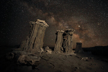 Image showing Time Lapse Long Exposure Image of the Milky Way Galaxy