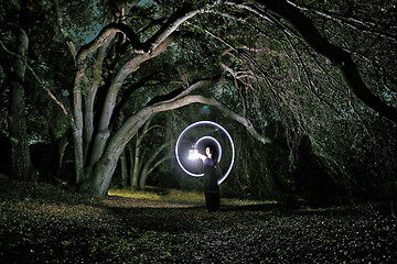 Image showing Colorful Long Exposure Image of a Woman