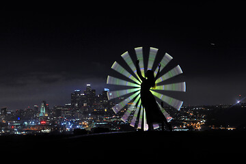 Image showing Colorful Long Exposure Image of a Woman