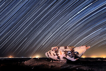 Image showing Star Trail Image at Night Long Exposure