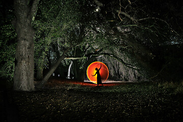 Image showing Colorful Long Exposure Image of a Woman