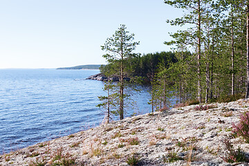 Image showing Northern Wild Landscape with View of the Rocky Lake Coast