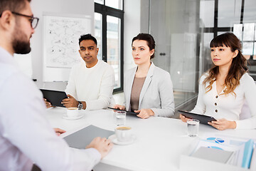 Image showing recruiters having job interview with employee