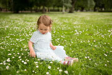 Image showing happy little girl at park in summer