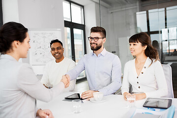 Image showing recruiters having interview with employee