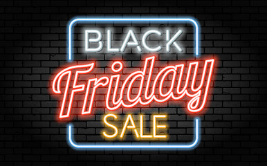 Image showing Black Friday Sale Neon Frame