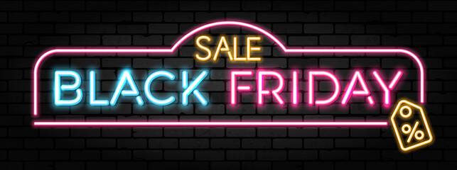 Image showing Black Friday Sale Neon Signboard