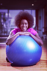 Image showing woman  relaxing after pilates workout