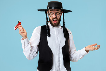 Image showing Portrait of a young orthodox Hasdim Jewish man with