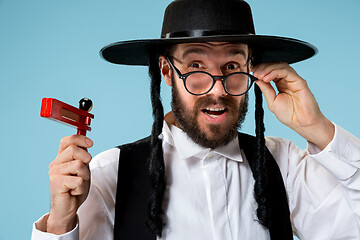 Image showing Portrait of a young orthodox Hasdim Jewish man with