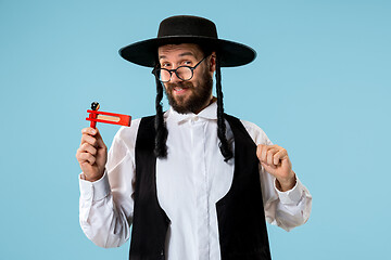 Image showing Portrait of a young orthodox Hasdim Jewish man with