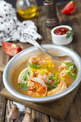 Image showing soup with seafood