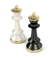 Image showing Black and white chess kings