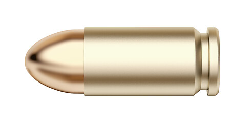 Image showing Pistol bullet on white