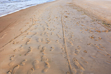 Image showing footprints in the sand