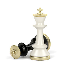 Image showing White and black chess kings