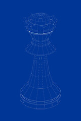 Image showing 3d model of chess queen