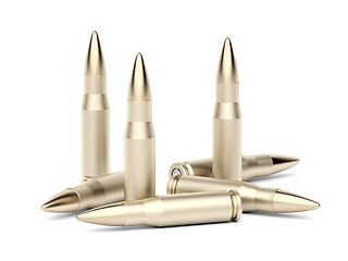 Image showing Many rifle bullets