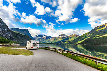 Image showing Family vacation travel RV, holiday trip in motorhome