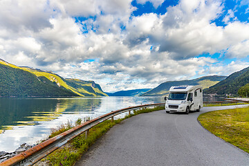 Image showing Family vacation travel RV, holiday trip in motorhome