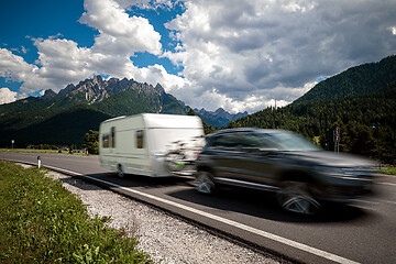 Image showing Family vacation travel, holiday trip in motorhome RV, caravan ca