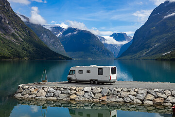 Image showing Family vacation travel RV, holiday trip in motorhome