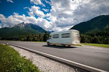 Image showing Family vacation travel, holiday trip in motorhome RV, caravan ca