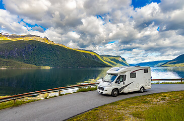 Image showing Family vacation travel RV, holiday trip in motorhome