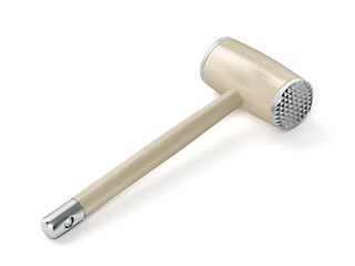 Image showing Wooden meat tenderizer