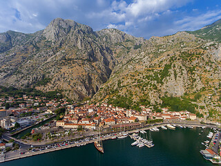 Image showing Aerial view of Bay of Kotor