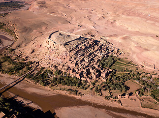 Image showing Aerial view on Ait Ben Haddou in Morocco