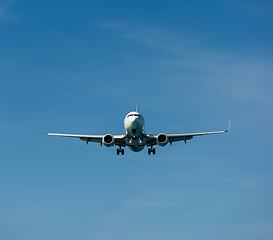 Image showing Passenger airplane in clouds