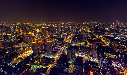 Image showing Aerial night view of Bangkok