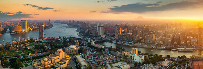 Image showing Cairo cityscape at sunset