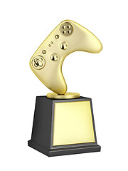 Image showing Gold video gaming trophy