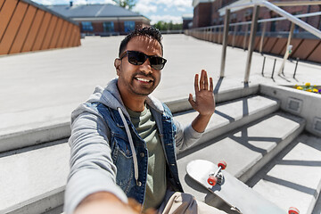 Image showing indian man taking selfie on roof top