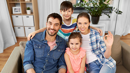 Image showing portrait of happy family at home