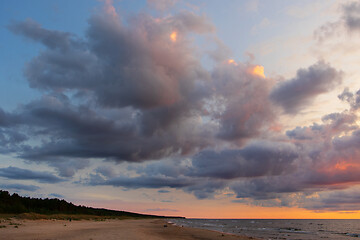 Image showing Sunset over the sea